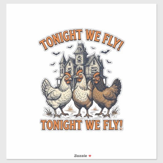 Sticker Conception de chemise Halloween de poulet drôle de (Feuille)
