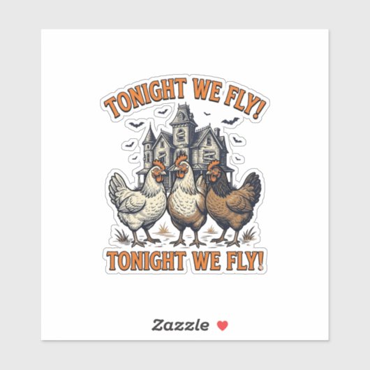 Sticker Conception de chemise Halloween de poulet drôle de (Feuille)