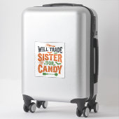 Sticker Conception de chemise Halloween: échange de sœur c (Sur valise)