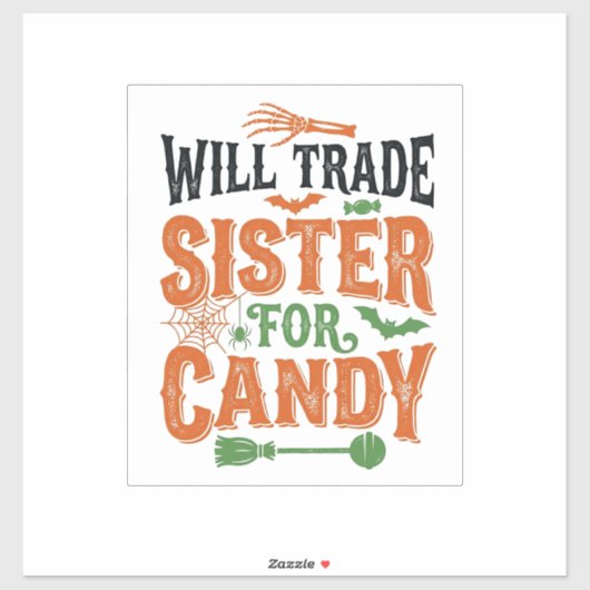 Sticker Conception de chemise Halloween: échange de sœur c (Feuille)