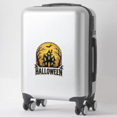 Sticker Conception de chemise Halloween Maison Hantée Vint (Sur valise)