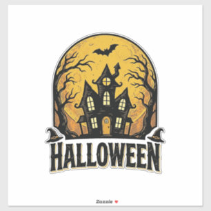 Sticker Conception de chemise Halloween Maison hantée vint
