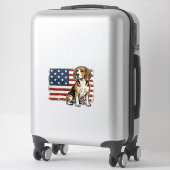 Sticker Conception de chemise pour chien de drapeau patrio (Sur valise)
