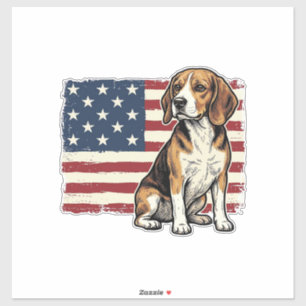 Sticker Conception de chemise pour chien de drapeau patrio