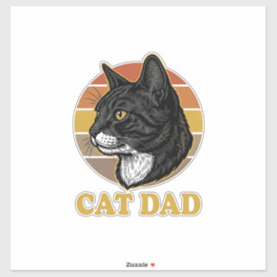 Sticker Conception de chemise pour papa de chat rétro vint
