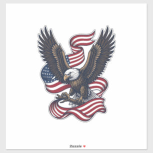 Sticker Conception de chemise vectorielle aigle patriotiqu