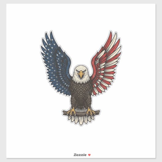 Sticker Conception de chemise vectorielle aigle patriotiqu (Feuille)