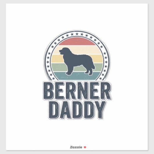 Sticker Conception de chemise vectorielle Berner Daddy Vin (Feuille)