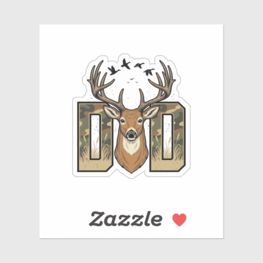 Sticker Conception de chemise vectorielle Buck Camo Papa c (Feuille)
