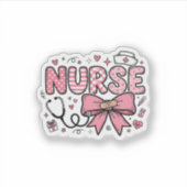 Sticker Conception de chemise vectorielle Cute Nurse Bow H (Devant)