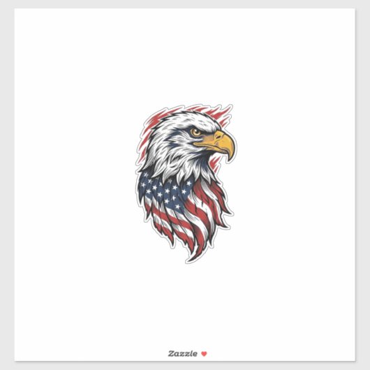 Sticker Conception de chemise vectorielle d'aigle patrioti (Feuille)