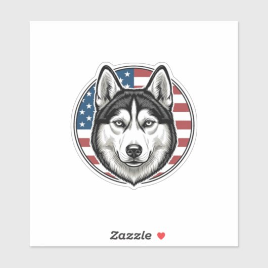 Sticker Conception de chemise vectorielle de chien patriot (Feuille)