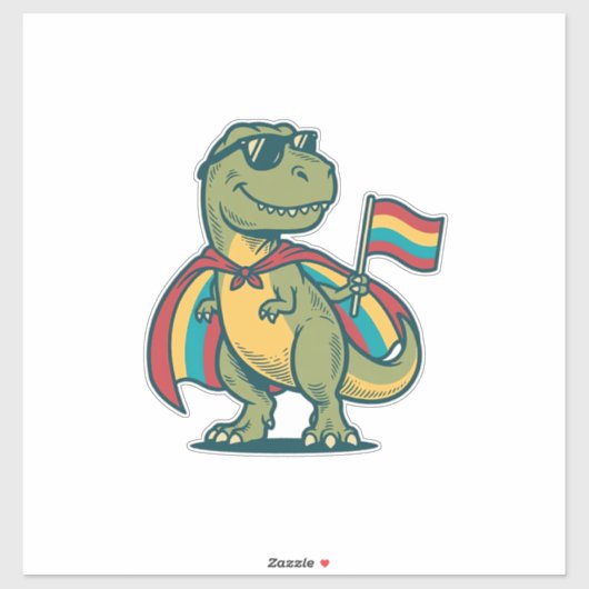 Sticker Conception de chemise vectorielle de dinosaure de (Feuille)