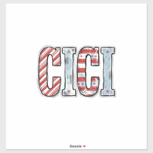 Sticker Conception de chemise vectorielle de nom CICI patr (Feuille)