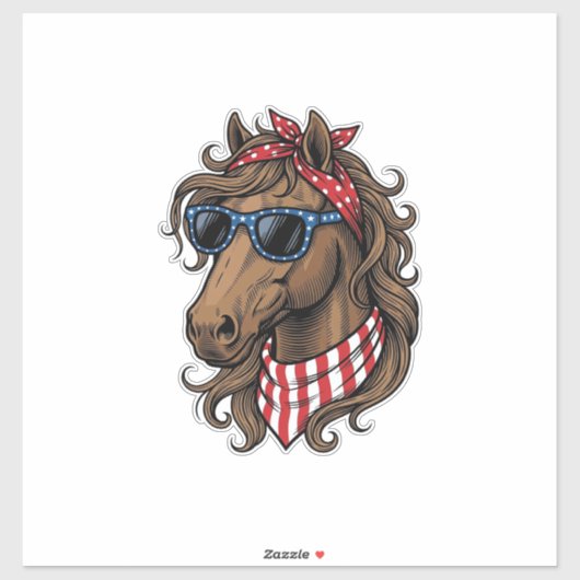 Sticker Conception de chemise vectorielle de tête de cheva (Feuille)