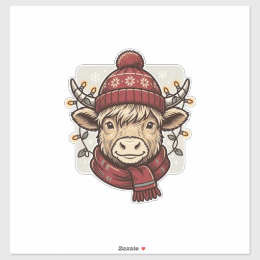 Sticker Conception de chemise vectorielle de vache des Hig (Feuille)