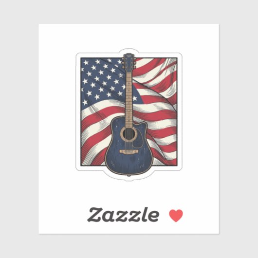 Sticker Conception de chemise vectorielle drapeau patrioti (Feuille)
