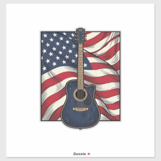 Sticker Conception de chemise vectorielle drapeau patrioti (Feuille)
