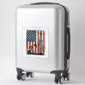 Sticker Conception de chemise vectorielle du drapeau améri (Sur valise)
