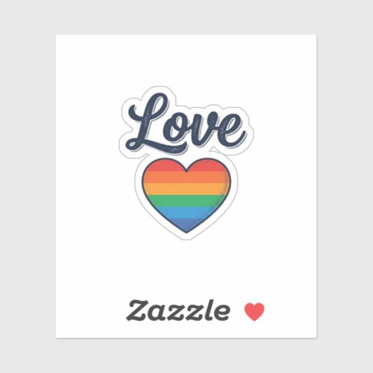 Sticker Conception de chemise vectorielle Love Rainbow Hea (Feuille)