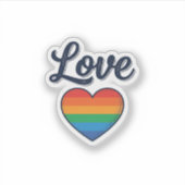 Sticker Conception de chemise vectorielle Love Rainbow Hea (Devant)
