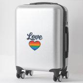 Sticker Conception de chemise vectorielle Love Rainbow Hea (Sur valise)
