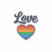 Sticker Conception de chemise vectorielle Love Rainbow Hea (Devant)