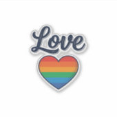 Sticker Conception de chemise vectorielle Love Rainbow Hea (Devant)