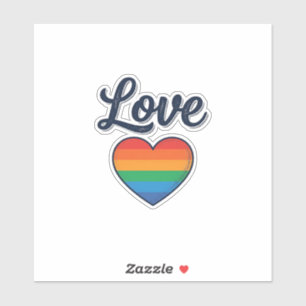 Sticker Conception de chemise vectorielle Love Rainbow Hea
