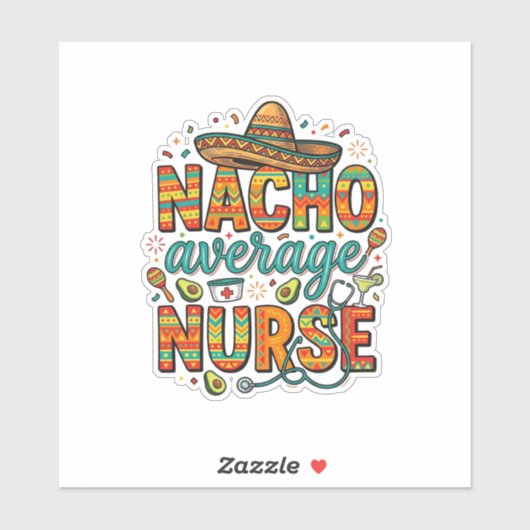 Sticker Conception de chemise vectorielle Nacho Average Nu (Feuille)