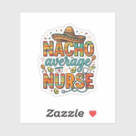 Sticker Conception de chemise vectorielle Nacho Average Nu (Feuille)