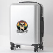 Sticker Conception de chemise vectorielle pour chien Pug D (Sur valise)