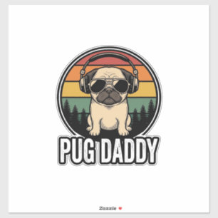 Sticker Conception de chemise vectorielle pour chien Pug D