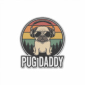 Sticker Conception de chemise vectorielle pour chien Pug D (Devant)