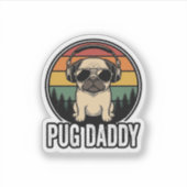 Sticker Conception de chemise vectorielle pour chien Pug D (Devant)