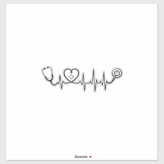 Sticker Conception de chemise vectorielle Stethoscope Batt (Feuille)
