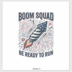 Sticker Conception de chemise vintage Boom Squad Feu d'art