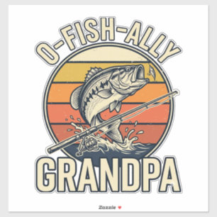 Sticker Conception de chemise vintage de pêche grand-père