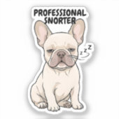 Sticker Conception de Chien Bougon Drôle de Bouldogue Fran (Recto)