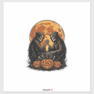 Sticker Conception de citrouille d'Halloween de faucheurs