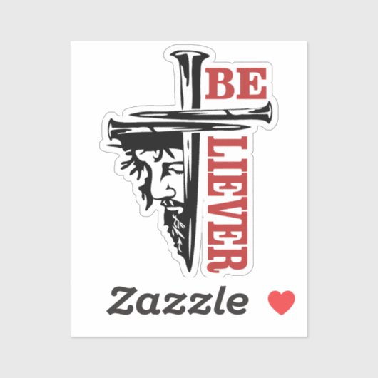 Sticker Conception de clou de croix de Jésus – Puissant Ch (Feuille)
