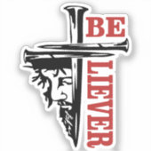 Sticker Conception de clou de croix de Jésus – Puissant Ch (Recto)