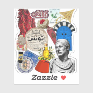 Sticker Conception de collage d'autocollant tunisien Cul