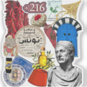 Sticker Conception de collage d'autocollant tunisien | Cul (Devant)