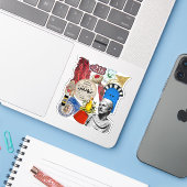 Sticker Conception de collage d'autocollant tunisien | Cul (Ordinateur portable avec iPhone)
