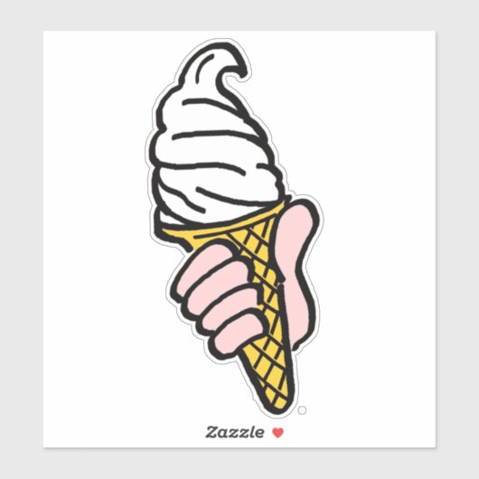 Sticker Conception de cône crème glacée (Feuille)
