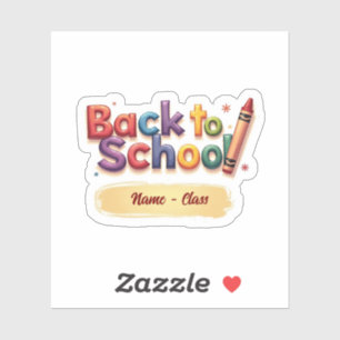 Sticker Conception de crayon arc-en-ciel de rentrée scolai