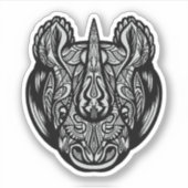 Sticker Conception de décoration de visage de rhinocéros (Devant)