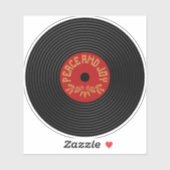 Sticker Conception de disques vinyle Peace and joy (Feuille)