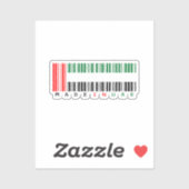 Sticker Conception de drapeau à code-barres Fabriqué aux É (Feuille)